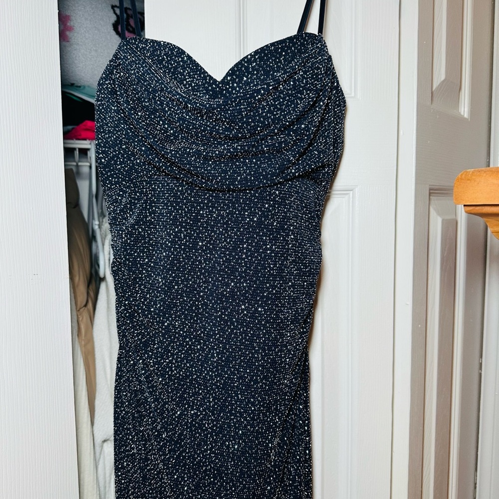 Honey and Rosie Navy sparkle formal Dress